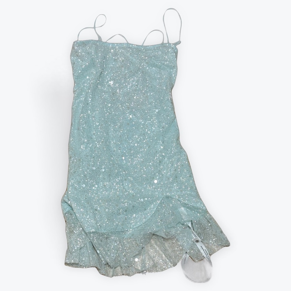 Lucy in the Sky Glittering Blue Prom Dress